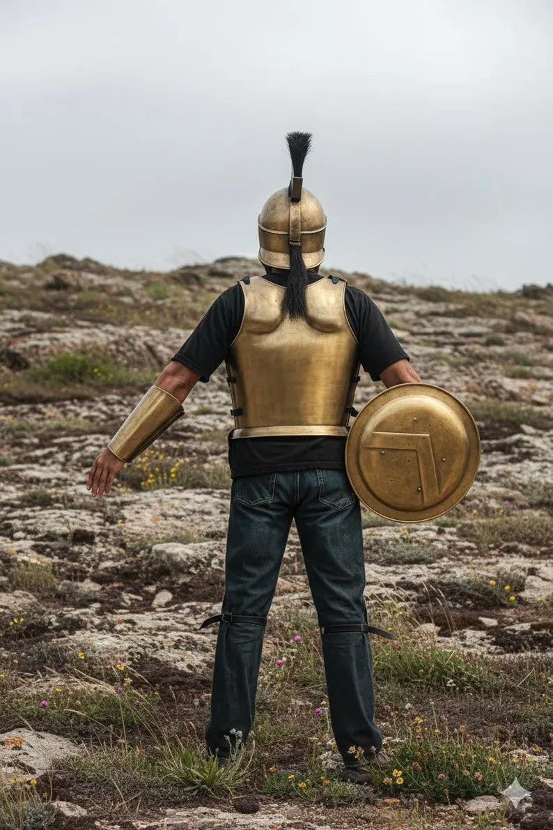 King Leonidas Spartan Warrior Costume — Brass & Gold