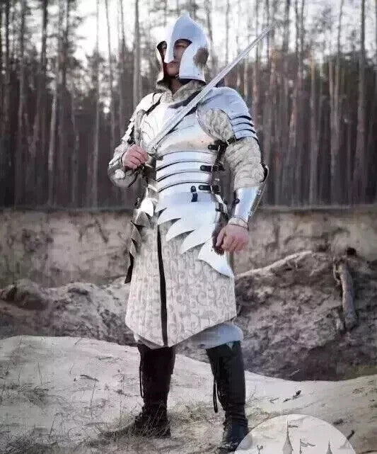 Medieval Knight Full Plate Armour — Steel Suit & Helmet