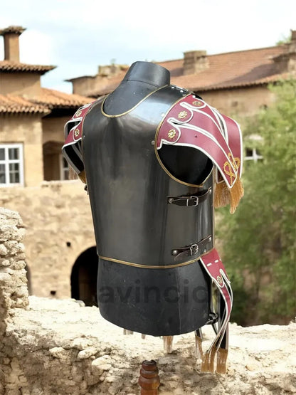 Roman General Muscle Cuirass — Black Steel & Gold