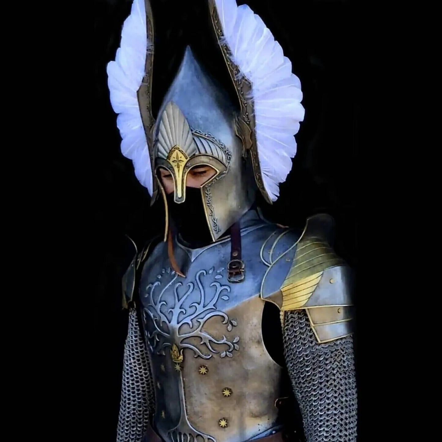 Elven Warrior Armour Set — Helmet, Breastplate & Chainmail